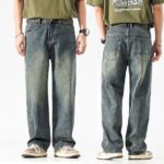 Vintage Wide Leg Denim Jeans - Men's Baggy Retro Streetwear