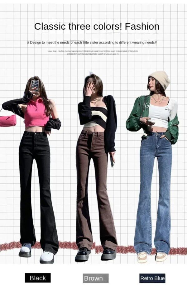 High Waist Flare Skinny Jeans – Fashionable Y2K Inspired Women’s Denim