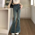 Vintage High-Waist Flared Jeans - Women's Casual & Office Wear