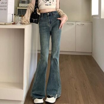 Vintage High-Waist Flared Jeans – Women’s Casual & Office Wear
