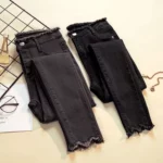 High-Waist Skinny Black Jeans - Women's Stretch Pencil Pants