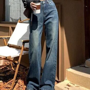 Y2K High Waist Micro Flare Wide Leg Jeans – Korean Streetwear