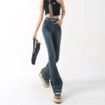 High Waist Flare Retro Jeans - Women's Vintage Y2K Baggy Denim