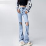 Y2K Inspired Low-Rise Flare Denim Jeans - Casual Slim Fit Stretch Trousers for Women