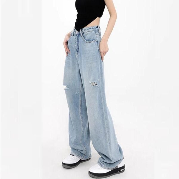 High-Waisted Vintage Loose Denim Wide-Leg Jeans – Y2K Fashion Baggy Trousers