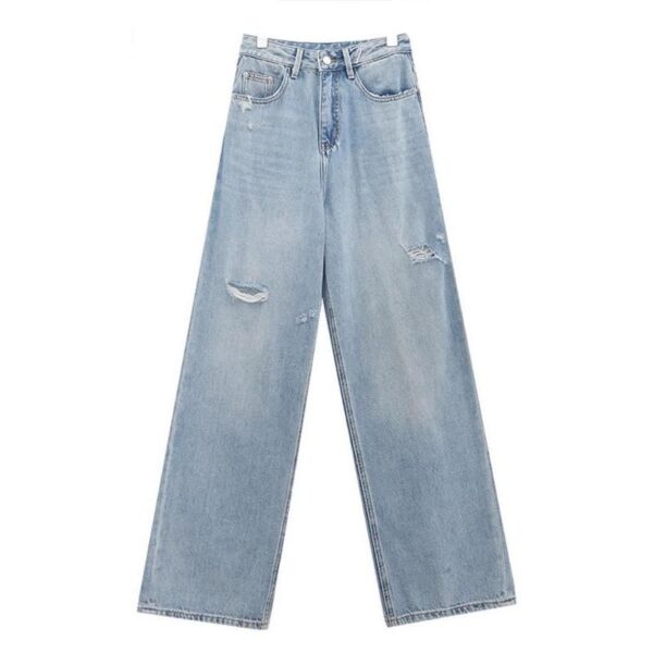 High-Waisted Vintage Loose Denim Wide-Leg Jeans – Y2K Fashion Baggy Trousers