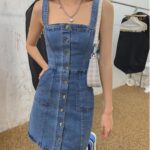 Summer Vintage Denim Mini Dress - Sexy Backless, Sleeveless & Pockets