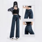 High-Waisted Vintage Wide Leg Denim - Y2K Baggy Mom Jeans