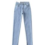 Autumn High Waist Skinny Full-Length Split Jeans