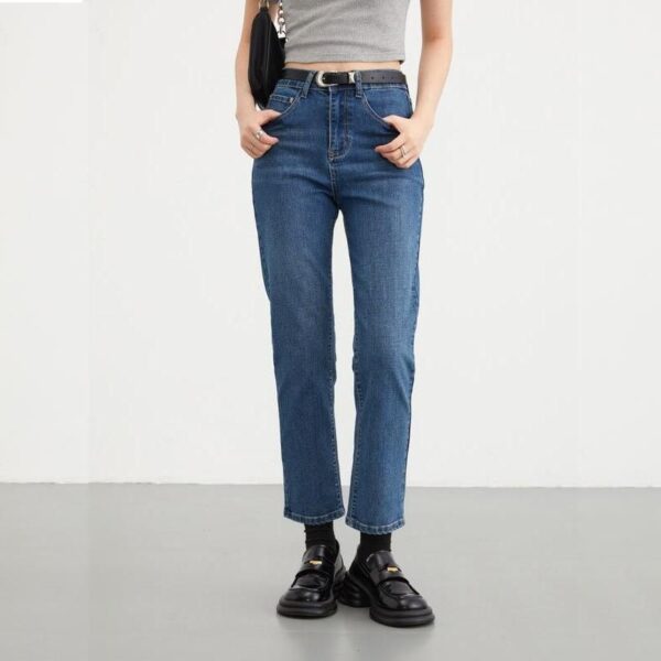 High-Waisted Straight-Leg Denim - Slim Fit Summer 2023 Women's Jeans - Image 3