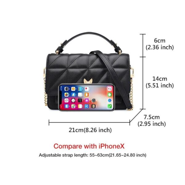 Elegant Leather Flap Shoulder Bag for Women - Image 7