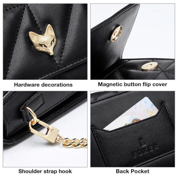 Elegant Leather Flap Shoulder Bag for Women