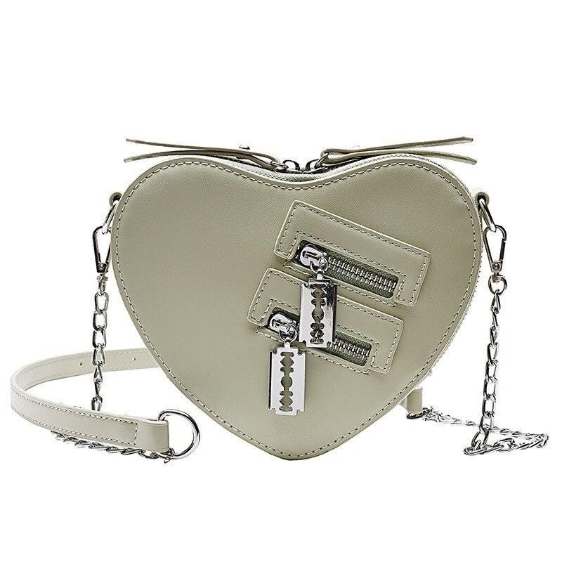 Gothic Heart Blade Chain Crossbody Bag