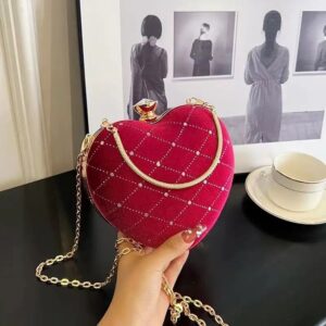 Chic Heart-Shaped Evening Party Crossbody Bag