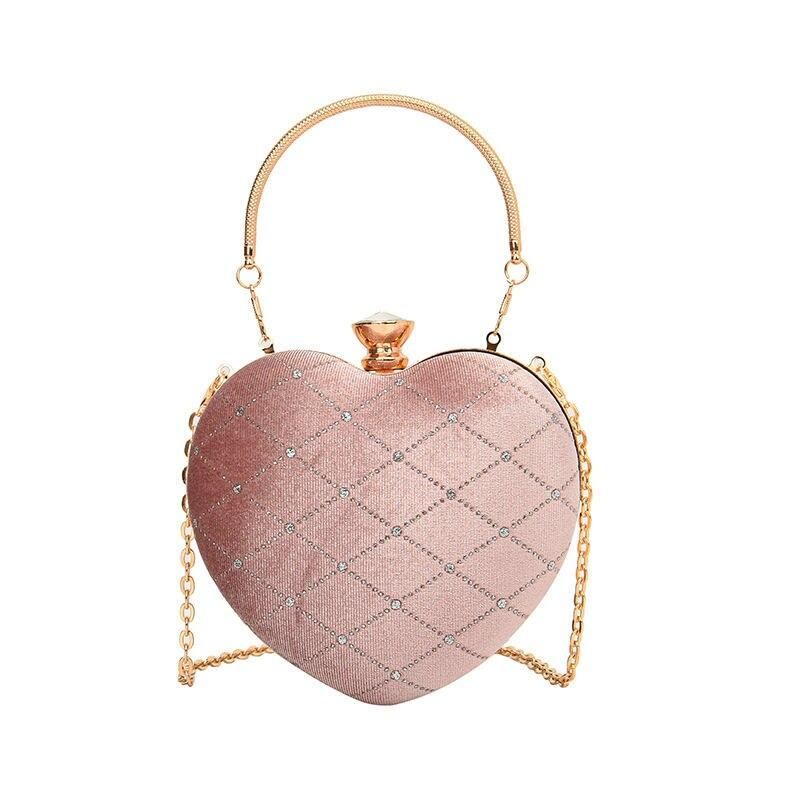 Chic Heart-Shaped Evening Party Crossbody Bag