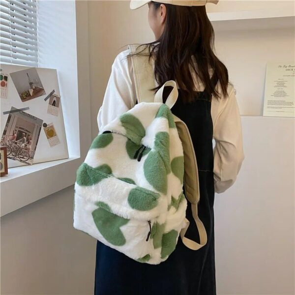 Chic Heart Plush Backpack