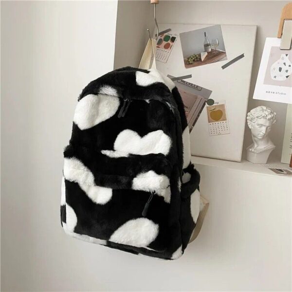 Chic Heart Plush Backpack