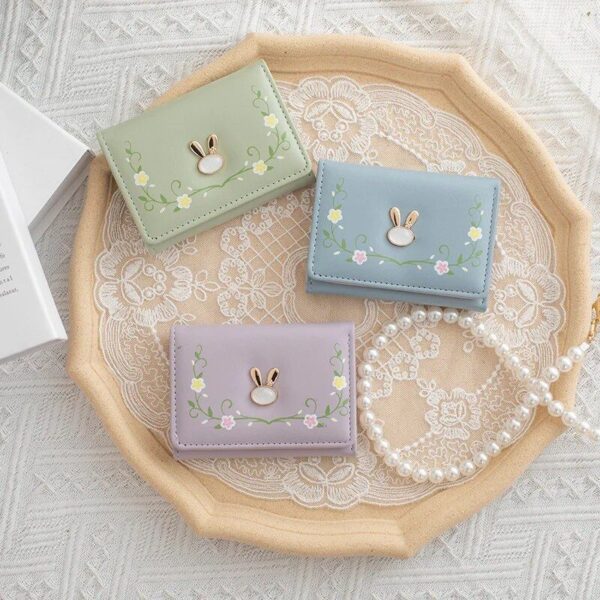 Charming Rabbit Three-Fold Multi-Card Wallet