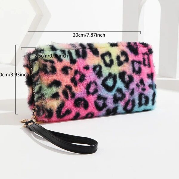 Chic Leopard Print Faux Fur Long Wallet