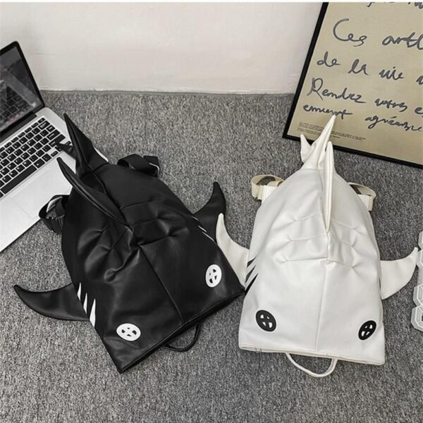 Trendy Shark Print Backpack