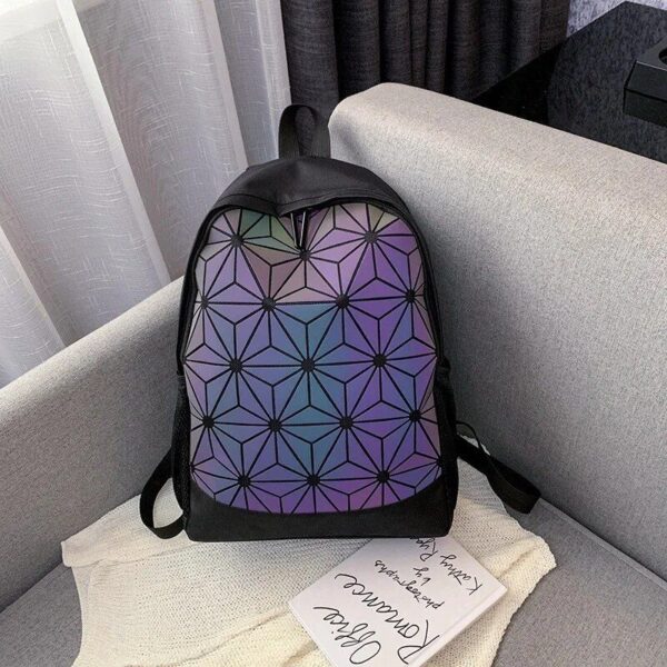 Trendy Geometric Canvas Backpack