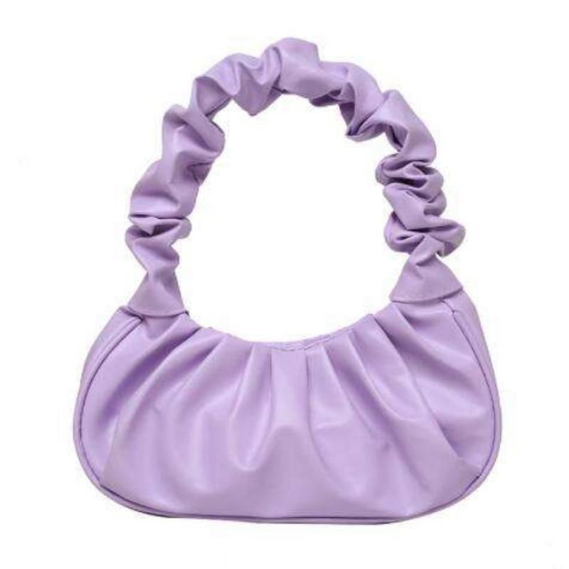2023 Elegant Solid Color Pleated Shoulder Bag