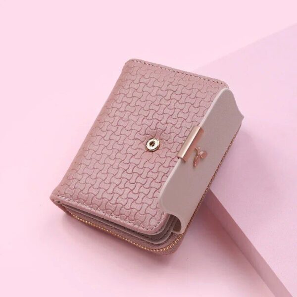 Compact Leather Leaf Hasp Clutch