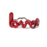 Charming Red Love Enamel Dripping Oil Rings