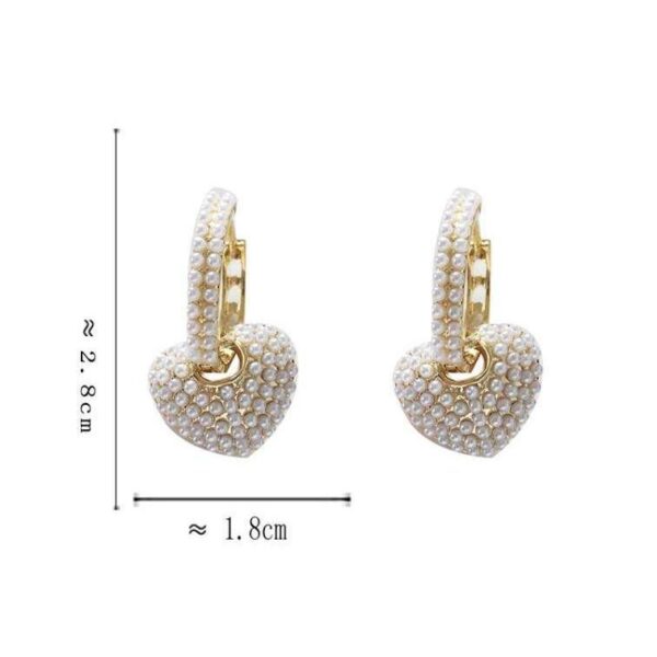 Elegant Pearl Heart Drop Earrings