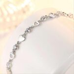 Luxury 925 Sterling Silver Heart Zirconia Bracelet