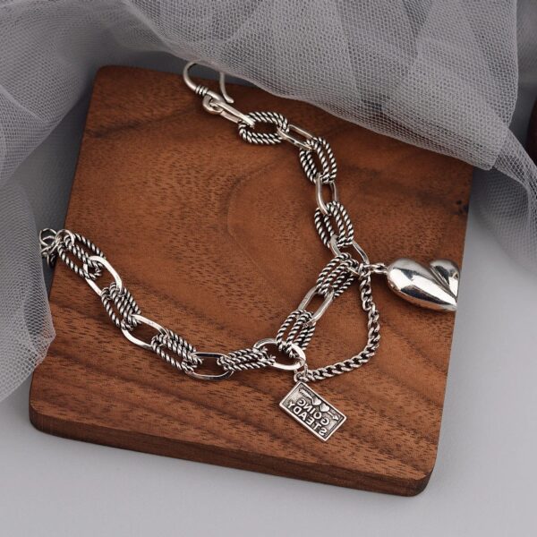 Luxurious 925 Sterling Silver Heart Bracelet