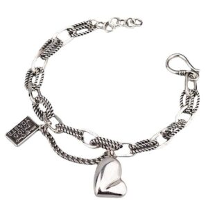 Luxurious 925 Sterling Silver Heart Bracelet