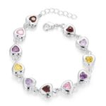 Sterling Silver Crystal Stone Drop Bracelet for Women