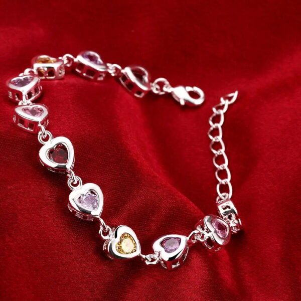 Sterling Silver Crystal Stone Drop Bracelet for Women