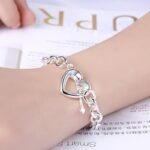 Sterling Silver Arrow Heart Charm Bracelet