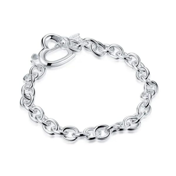 Sterling Silver Arrow Heart Charm Bracelet - Image 5