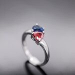 Heart Crystal Engagement Rings with Red & Blue Stones for Women - Romantic Wedding Jewelry Gifts