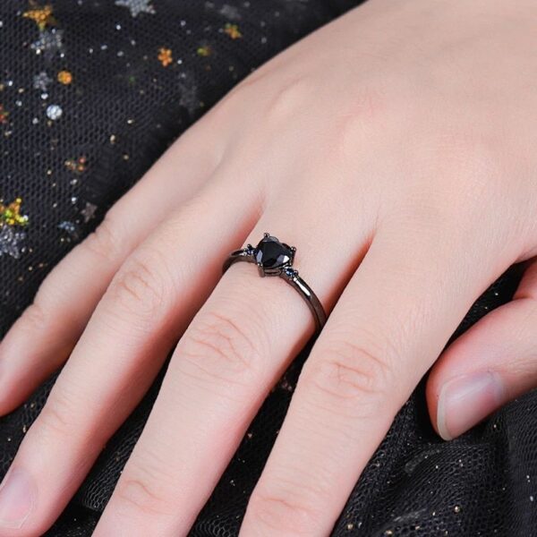 Charming Heart Zirconia Inlaid Ring for Women