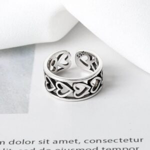 Vintage Love Heart Silver Ring
