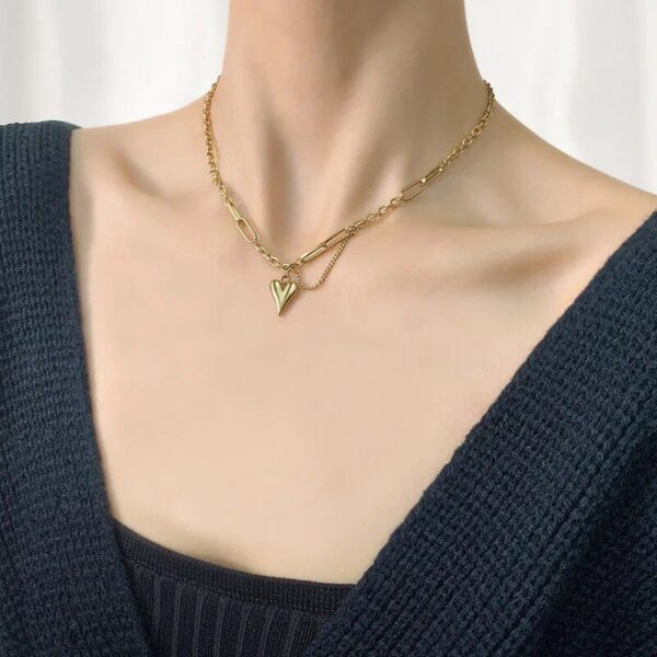 Heart Pendant Chain Necklace – Women’s Fashion Jewelry