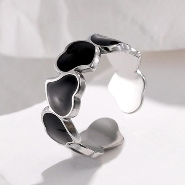 Stainless Steel Heart Open Ring for Women