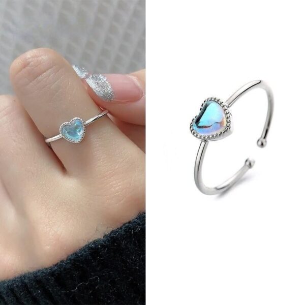 Aurora Moonstone Heart Ring