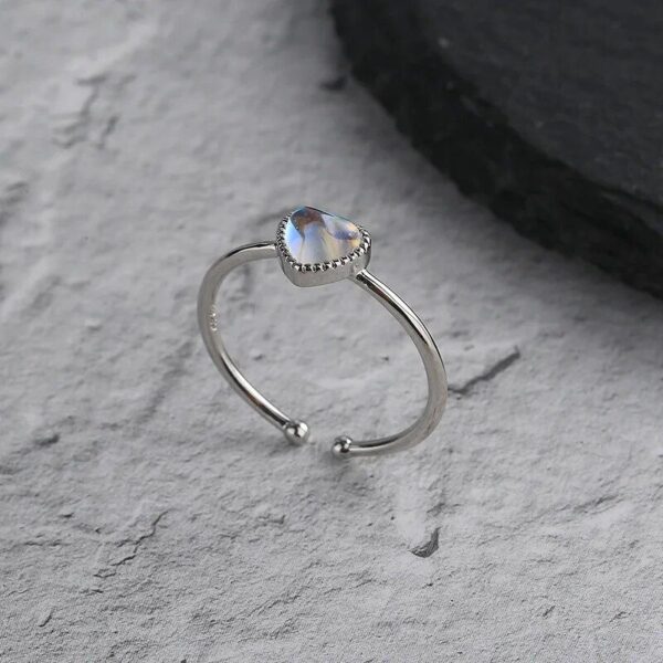 Aurora Moonstone Heart Ring