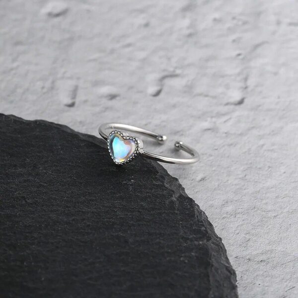 Aurora Moonstone Heart Ring