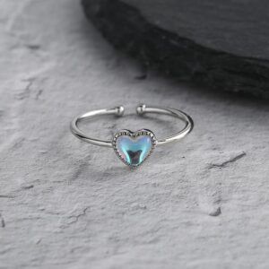 Aurora Moonstone Heart Ring