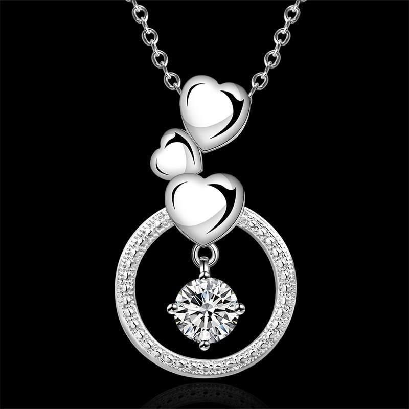 925 Sterling Silver Heart Pendant Necklace Cute Charms High Quality For Women Lady Wedding Jewelry Gifts
