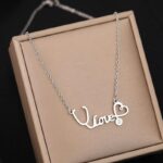 Stainless Steel Stethoscope Heart Zircon Pendant Necklace