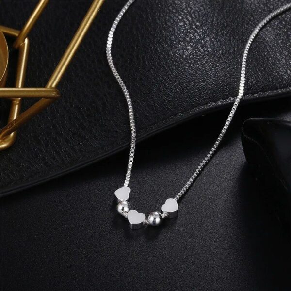 Elegant 925 Sterling Silver Heart Pendant Necklace