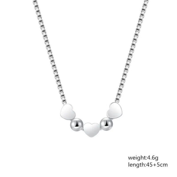 Elegant 925 Sterling Silver Heart Pendant Necklace