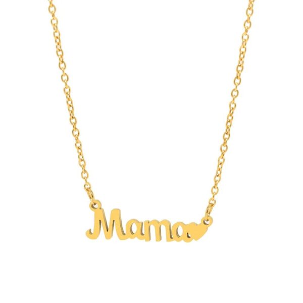 Stainless Steel “Mama Love” Heart Pendant Necklace